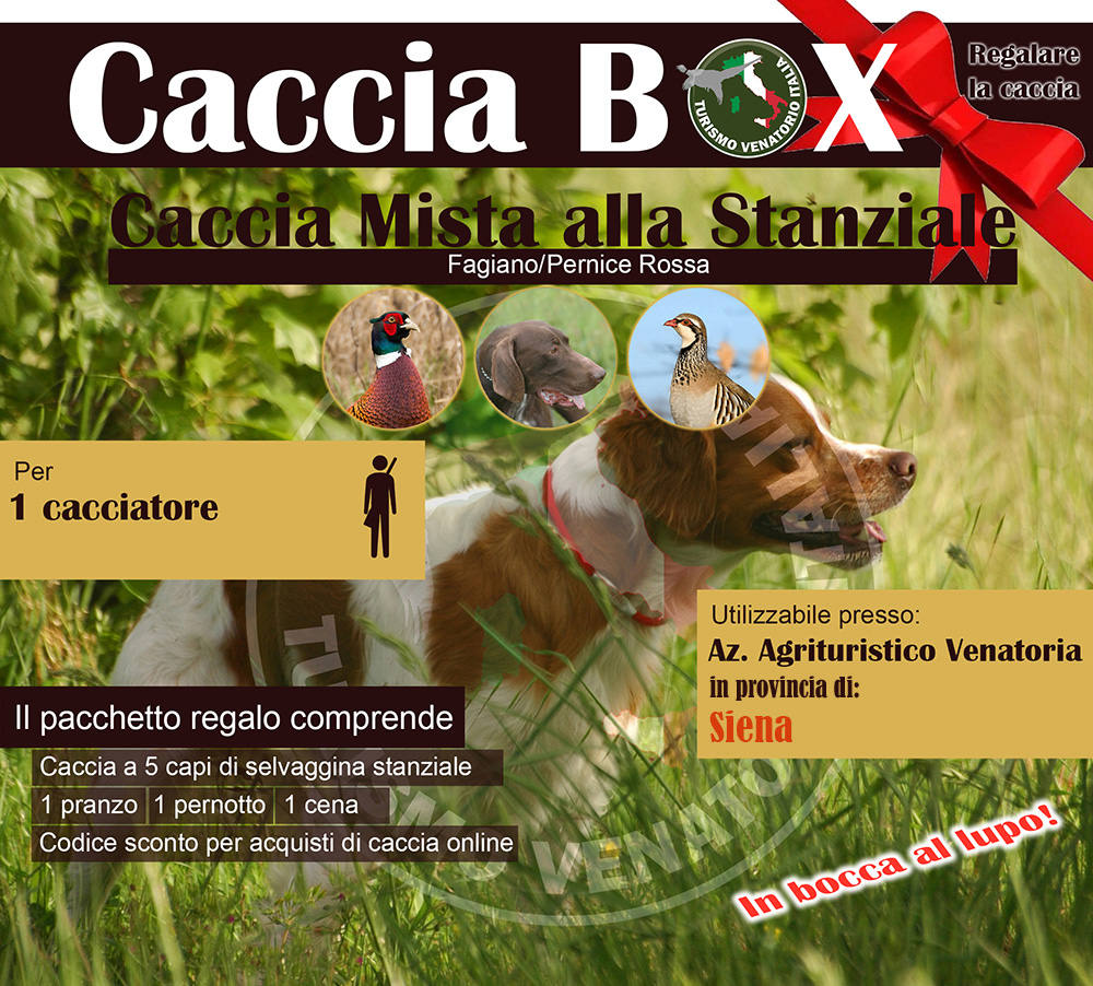 regala la caccia in Italia Siena Toscana fagiano pernice rossa