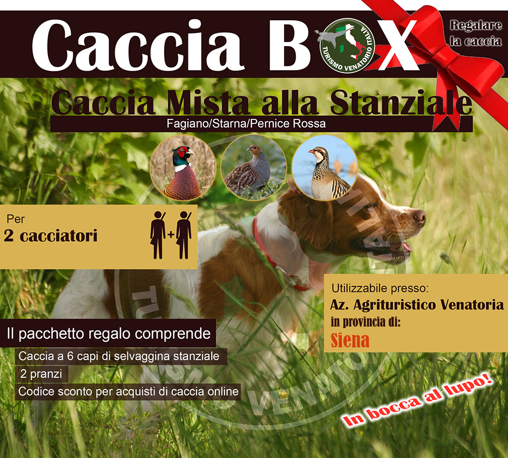 regala la caccia in Italia Siena Toscana fagiano pernice rossa