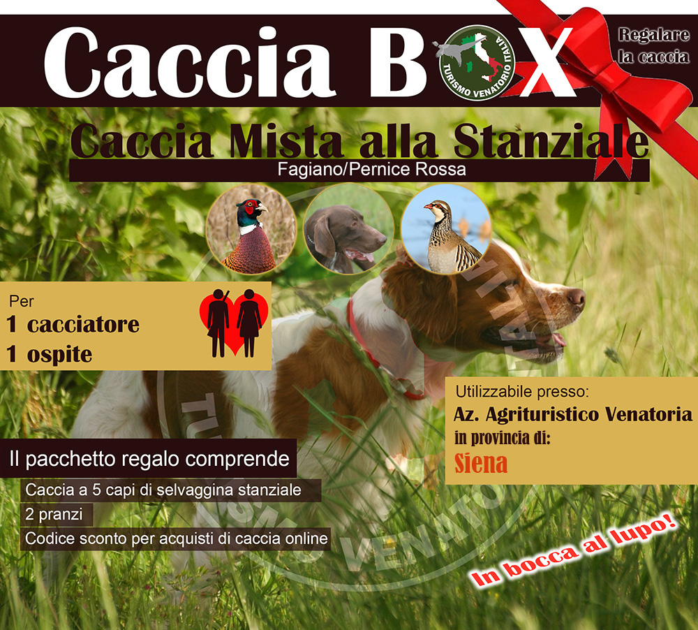 regala la caccia in Italia Siena Toscana fagiano pernice rossa