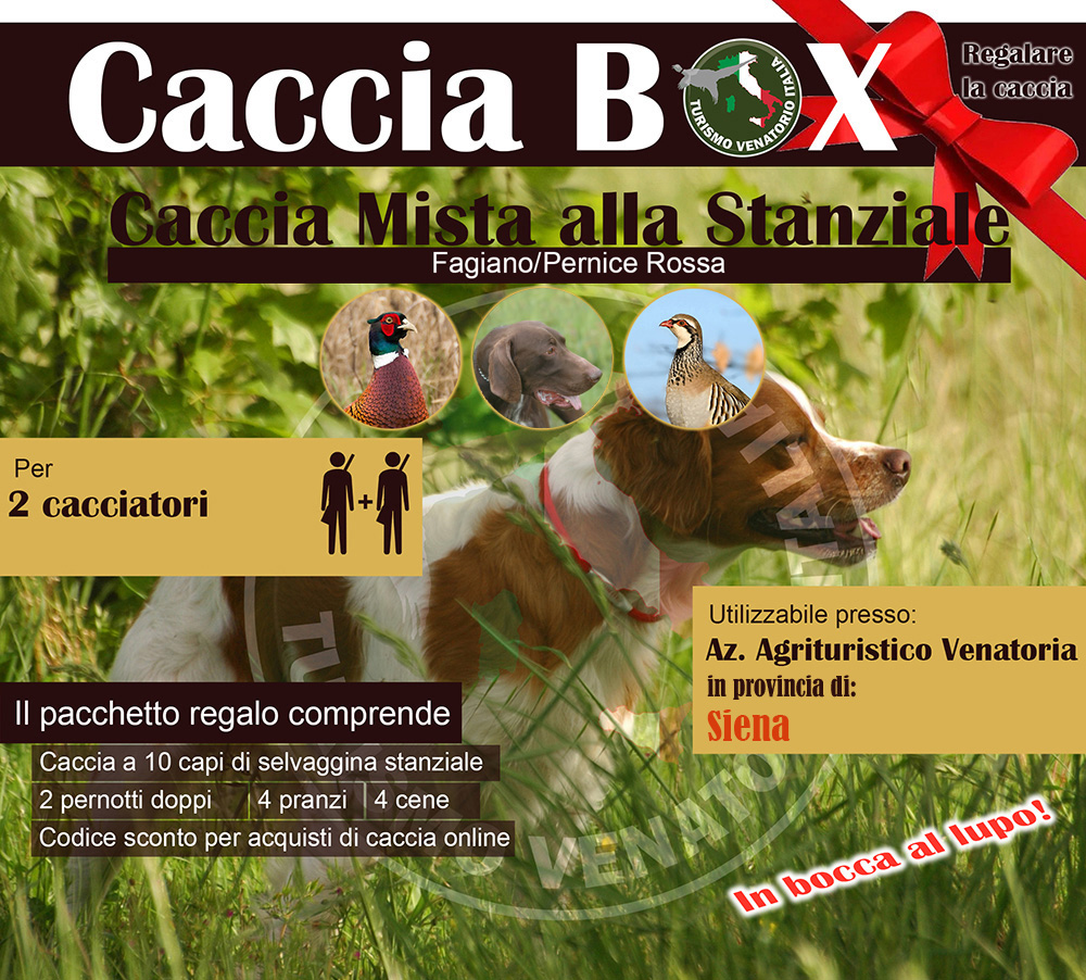 regala la caccia in Italia Siena Toscana fagiano pernice rossa
