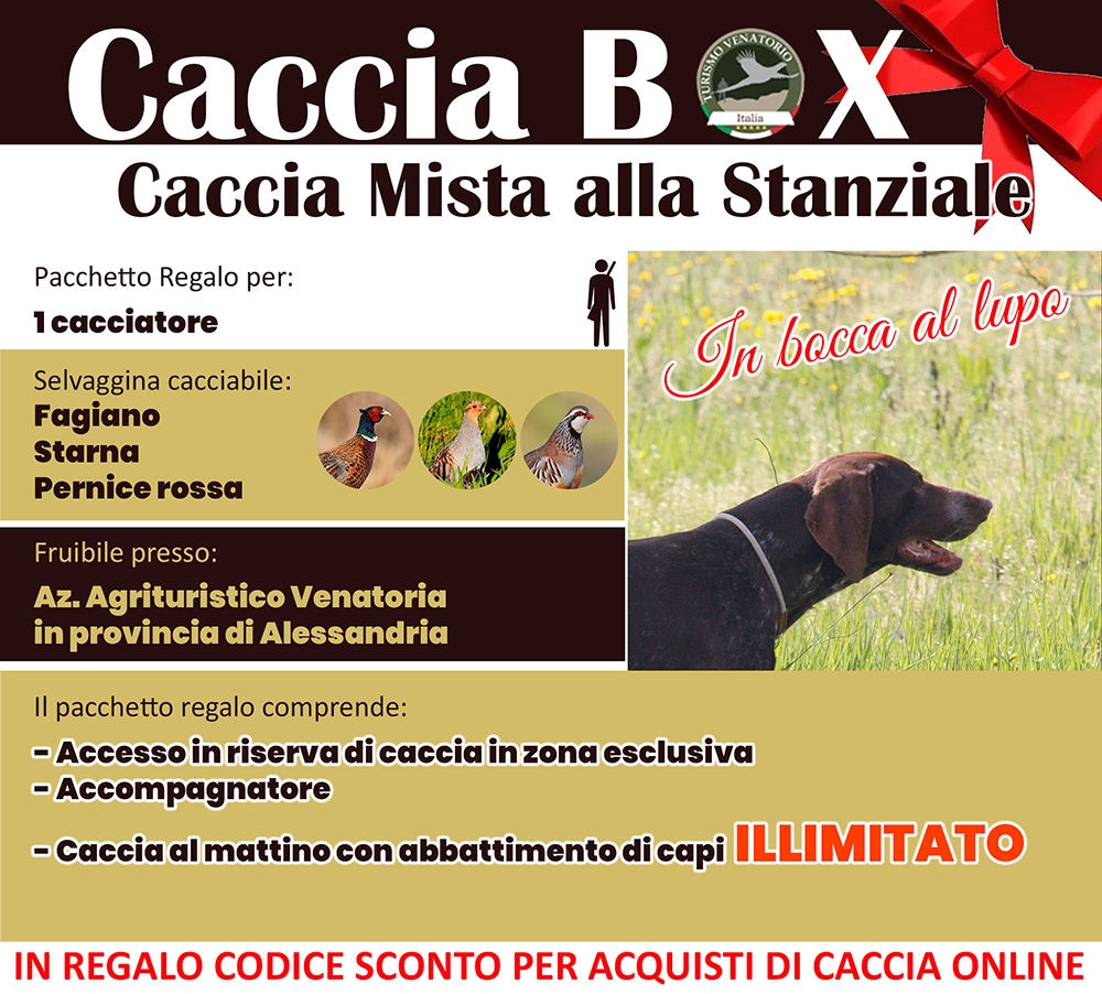 regala la caccia in Italia Alessandria Piemonte fagiano starna pernice rossa