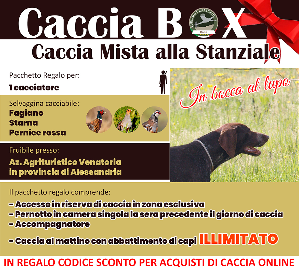 regala la caccia in Italia Alessandria Piemonte fagiano starna pernice rossa