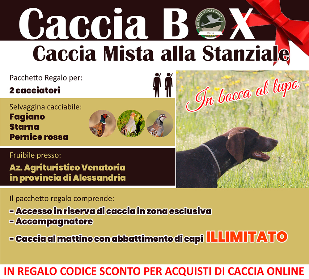 regala la caccia in Italia Alessandria Piemonte fagiano starna pernice rossa
