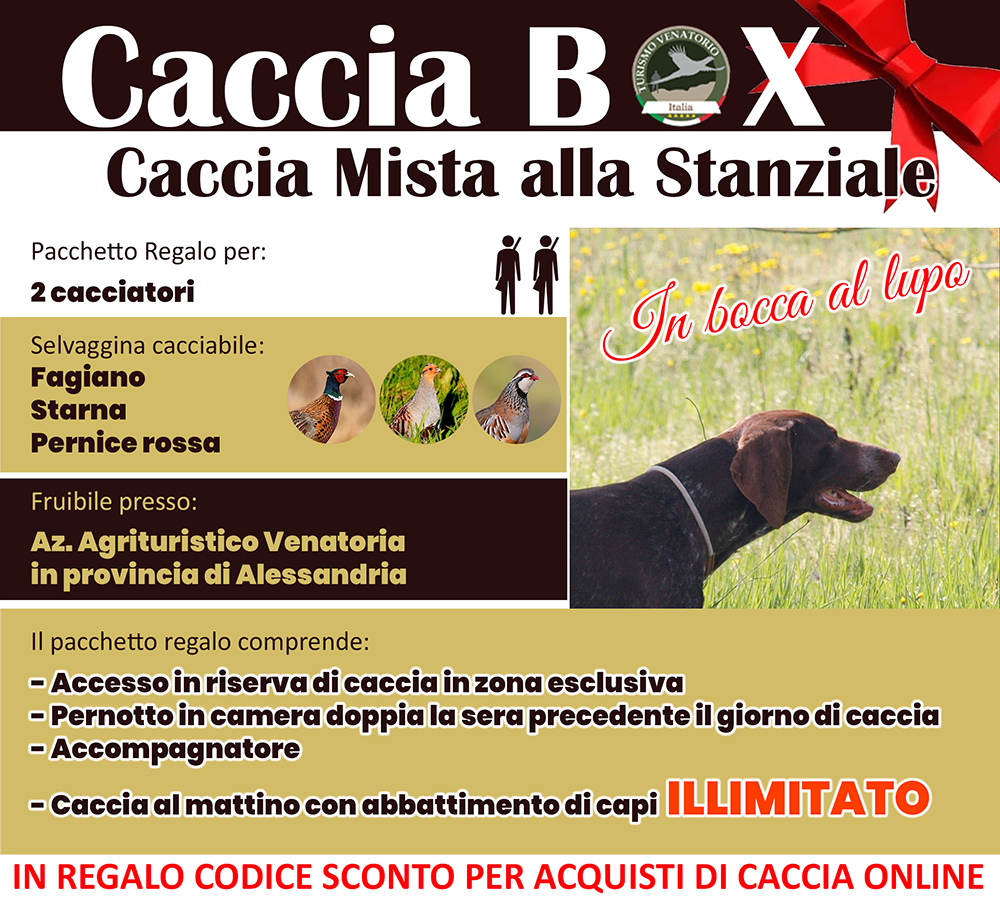 regala la caccia in Italia Alesssandria Piemonte fagiano starna pernice rossa