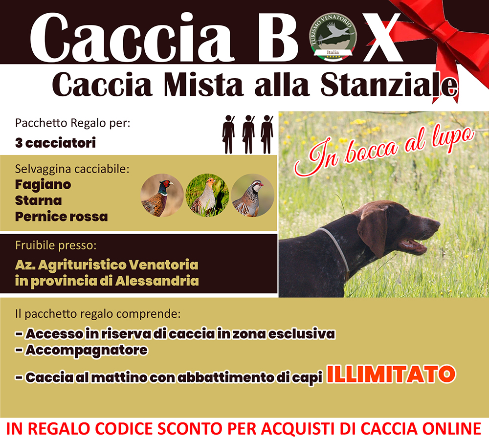 regala la caccia in Italia Alessandria Piemonte fagiano starna pernice rossa