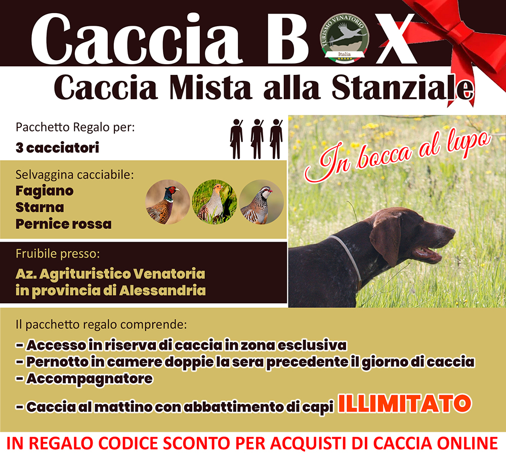 regala la caccia in Italia Alesssandria Piemonte fagiano starna pernice rossa