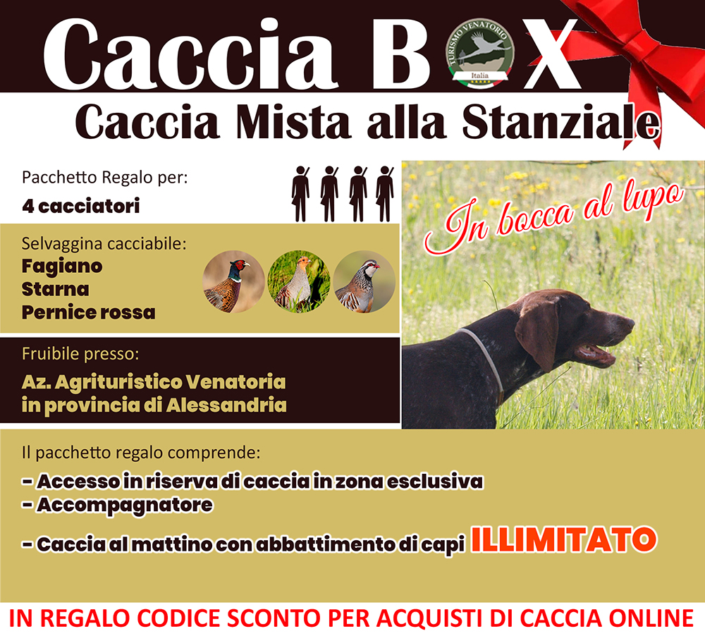 regala la caccia in Italia Alessandria Piemonte fagiano starna pernice rossa