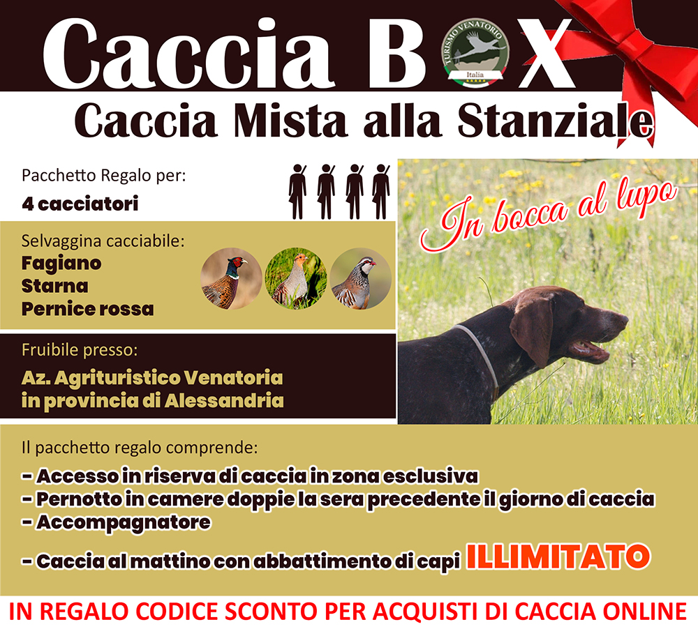 regala la caccia in Italia Alesssandria Piemonte fagiano starna pernice rossa