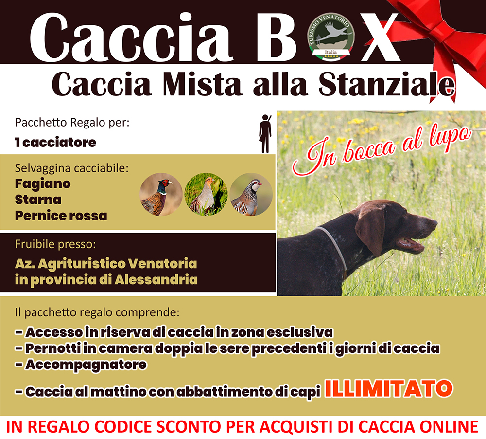 regala la caccia in Italia Alessandria Piemonte fagiano starna pernice rossa