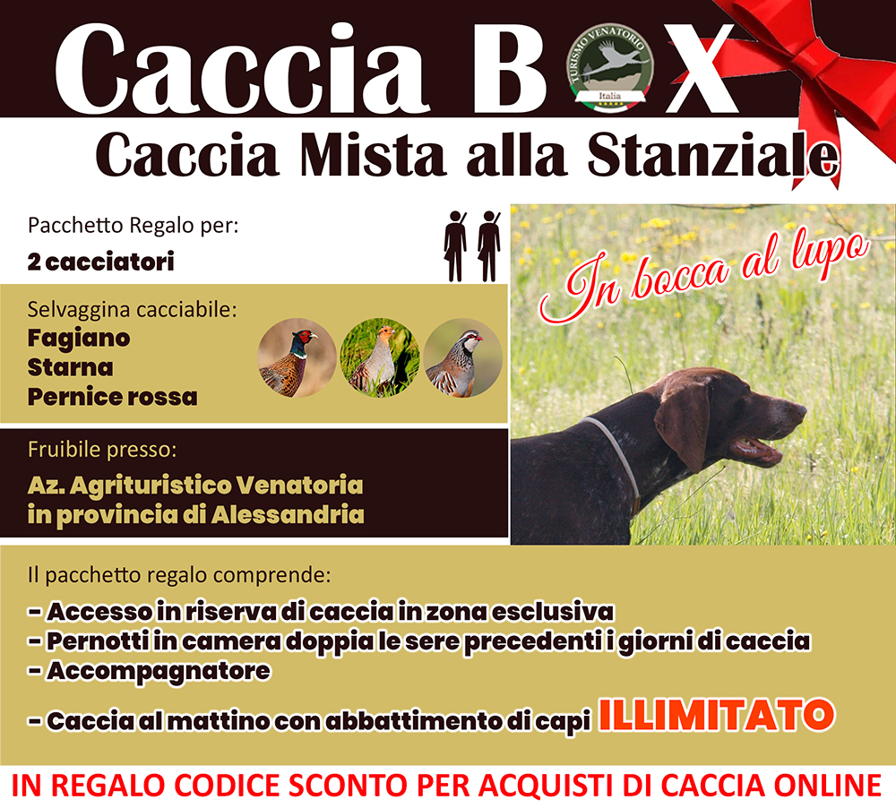 regala la caccia in Italia Alessandria Piemonte fagiano starna pernice rossa