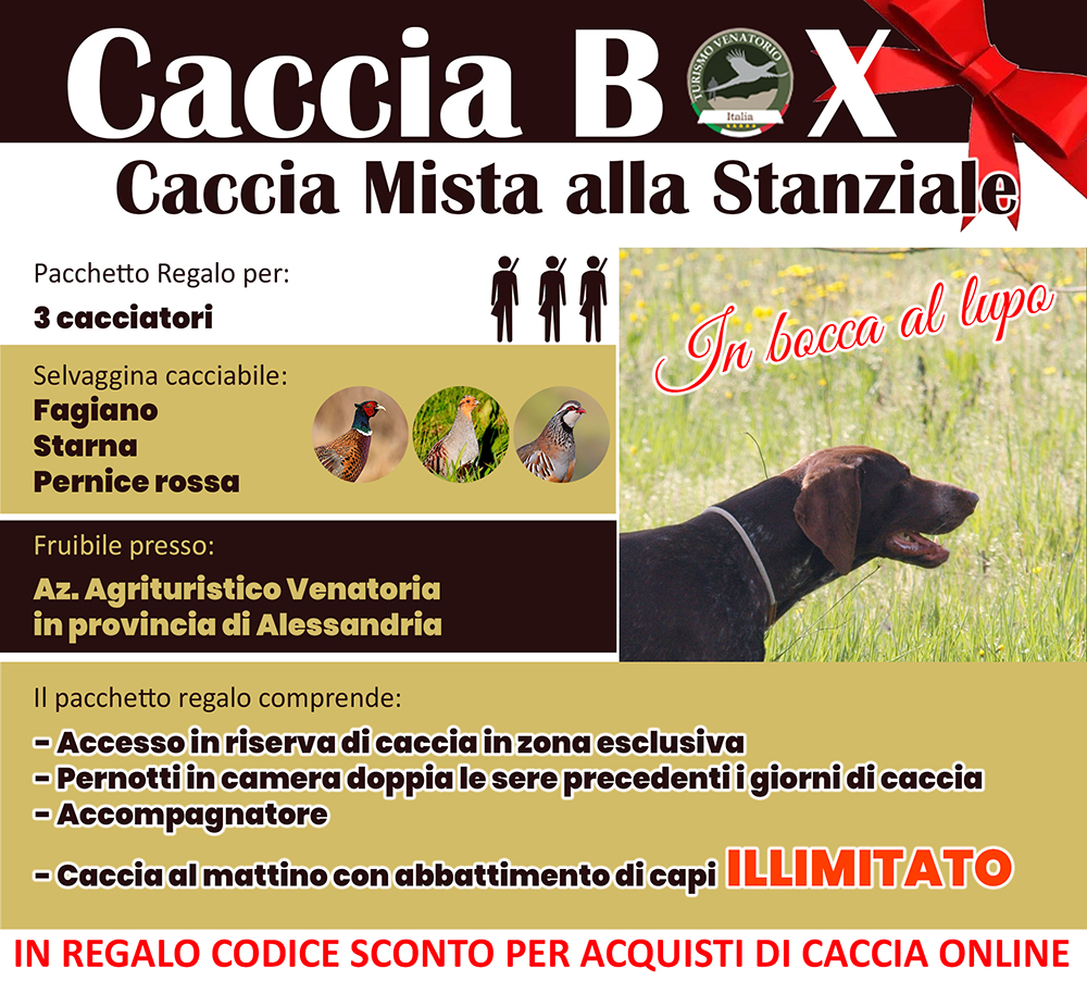 regala la caccia in Italia Alessandria Piemonte fagiano starna pernice rossa