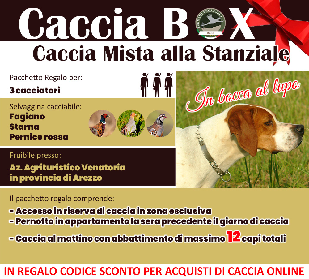 regala la caccia in Italia Arezzo Toscana fagiano starna pernice rossa