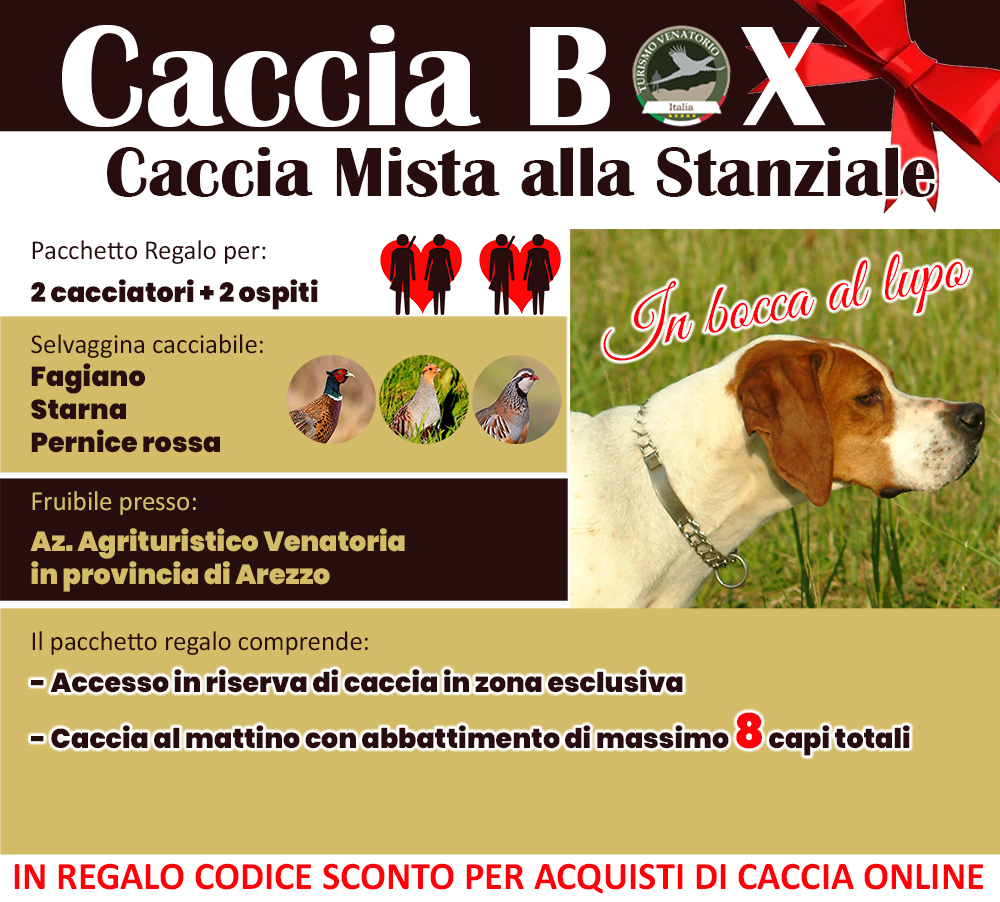 regala la caccia in Italia Arezzo Toscana fagiano starna pernice rossa
